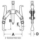 Съемник подшипников двухлапый, шарнирный, 115 мм GARWIN PRO GPL-CVT04