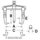 Съемник подшипников двухлапый, американского типа, 120 мм Licota ATB-1025A