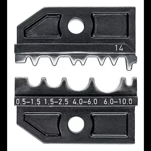 Плашка опрессовочная: неизолированные кабельные наконечники DIN 46 234/235/341/267, 0.5-10 мм², 4 гнезда Knipex KN-974914