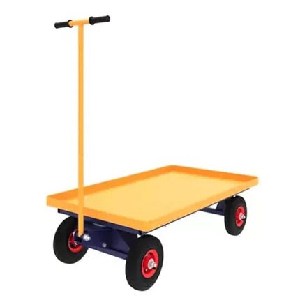 Тележка платформенная, с поворотной осью ТПО 5 (700х1200х50), с комплектом чугунных колёс d250 мм RUSKLAD ТПО-5+250х4чугун