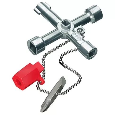 Ключ крестовидный для электрошкафов, водоприборов и газовых кранов с головками разной формы Knipex KN-001103